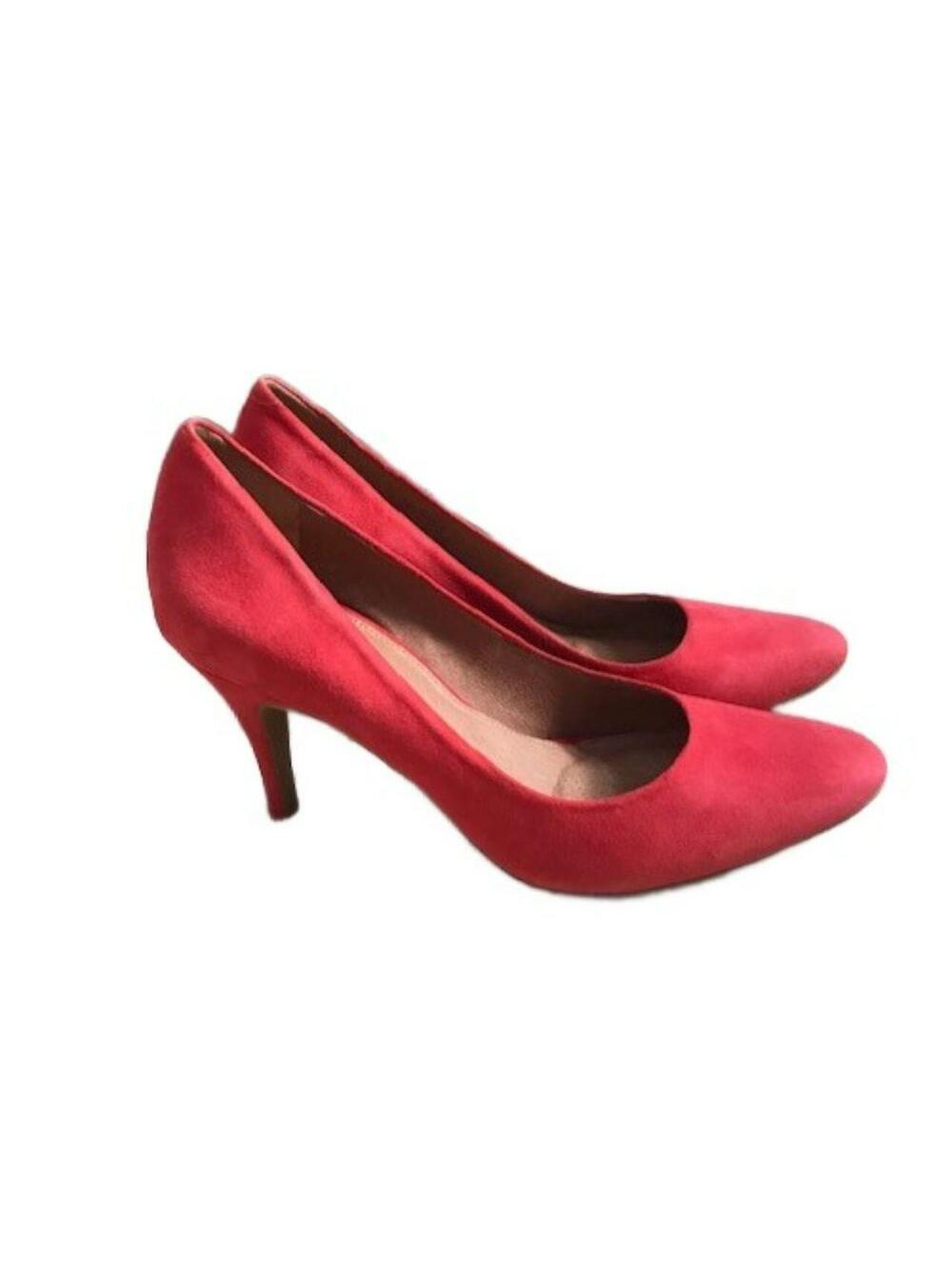 New W/ Defect Vintage Corso Como Women's Suede Scarlet Red Kid Pumps Size 10